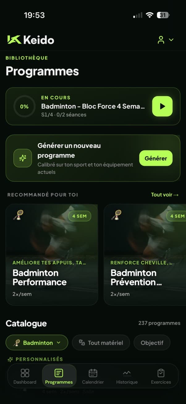 Keido — catalogue programmes