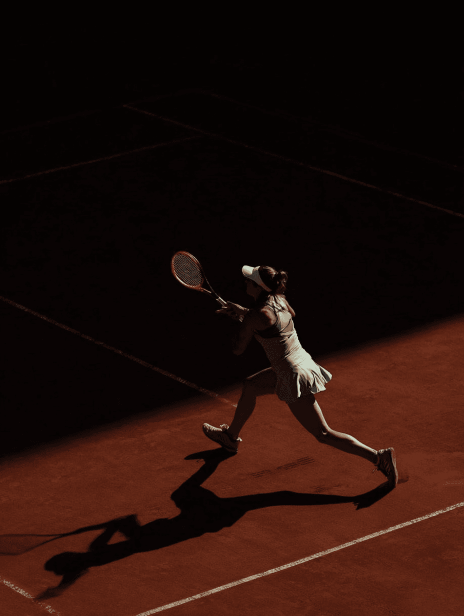 Joueuse de tennis — coup droit sur terre battue
